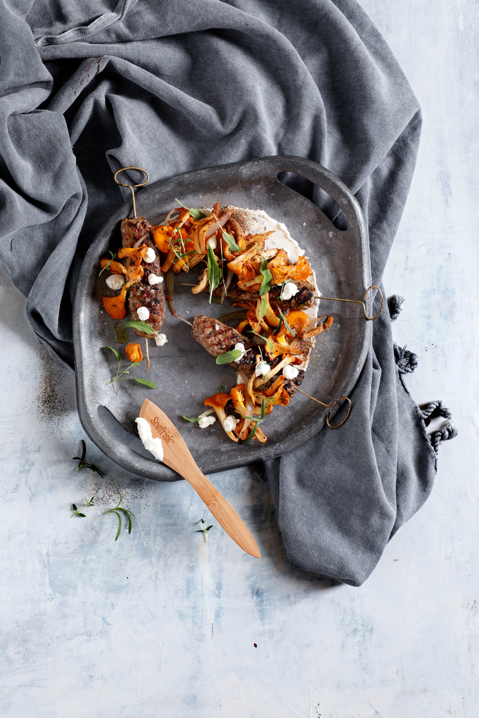 Lamb kebab with mushrooms and Snøfrisk®